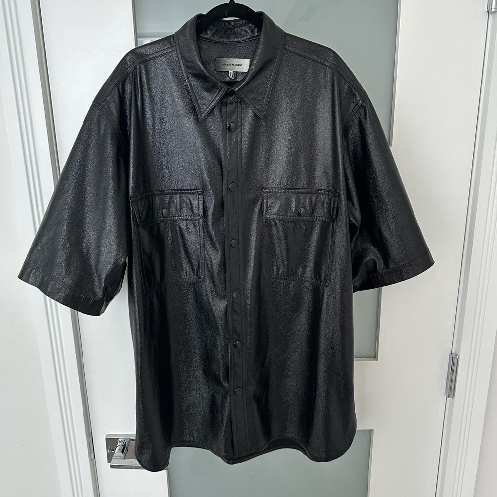 Isabel Marant Faux Leather Oversized Shirt